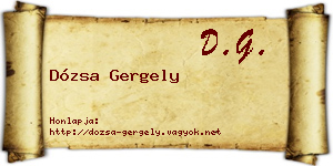 Dózsa Gergely névjegykártya